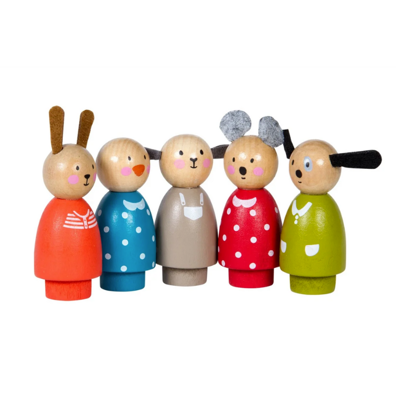 Barnleksak - Moulin Roty- Trädockor 5 st