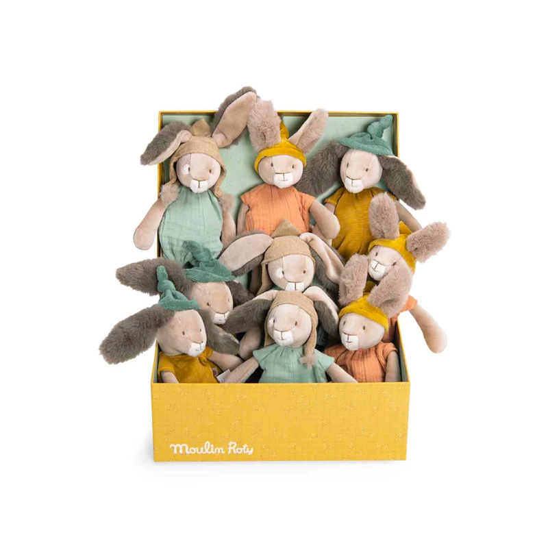 Barnleksak -Moulin Roty - Gosedjur - Kanin 30 cm - Salvia - Trois Petits Lapins