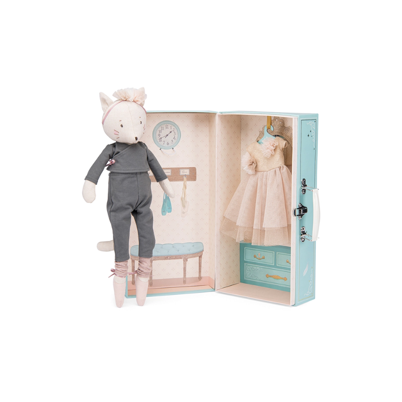 Barnleksaker - Moulin Roty - Ballerinamus i resväska 40 cm - Célestines garderob