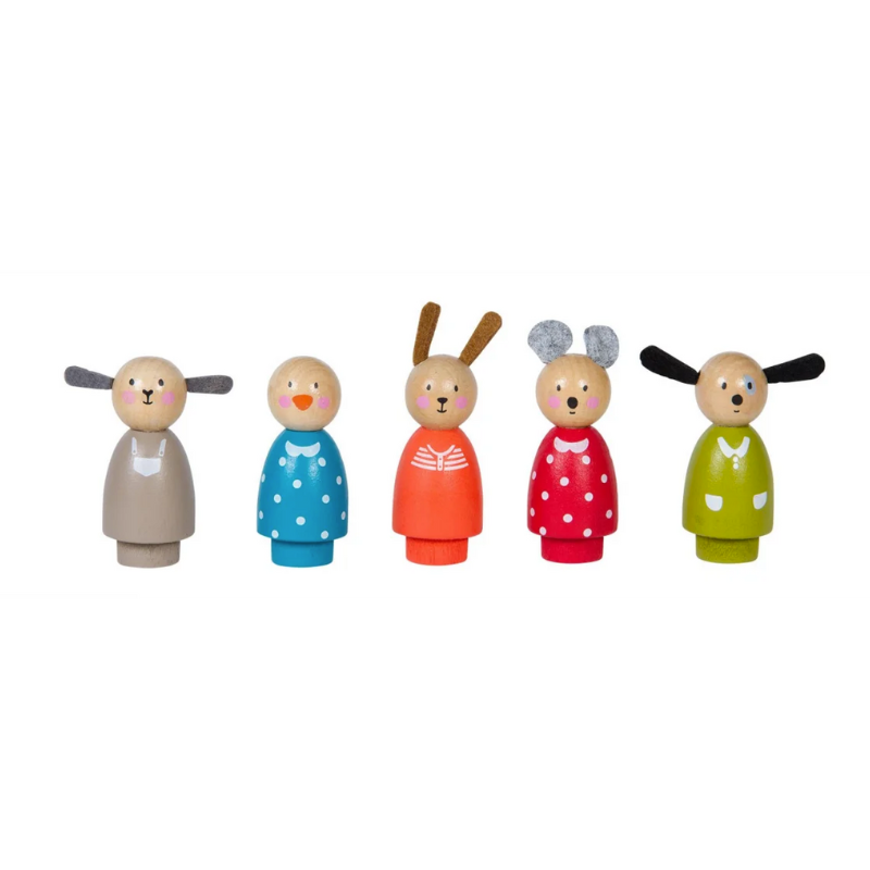 Barnleksak - Moulin Roty- Trädockor 5 st