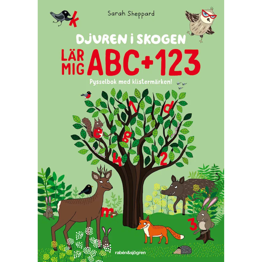 Pysselbok - Djuren i skogen- lär mig ABC +123