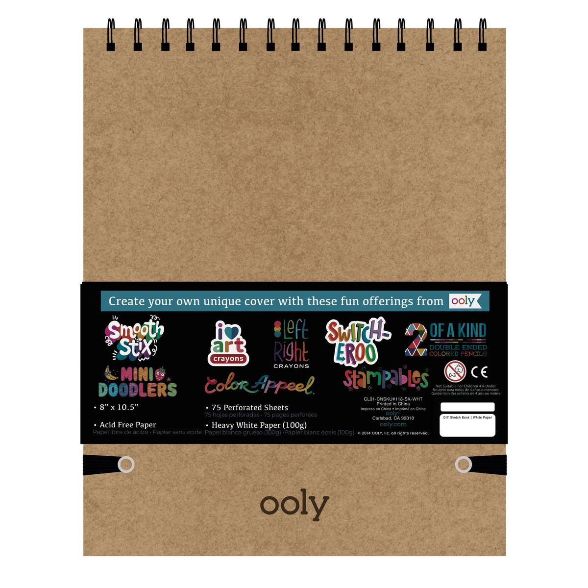 OOLY Skissblock – DIY – Vit 20,5 × 26,5 cm