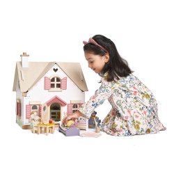 Tender Leaf Dockhus med möbler – Cottontail Cottage