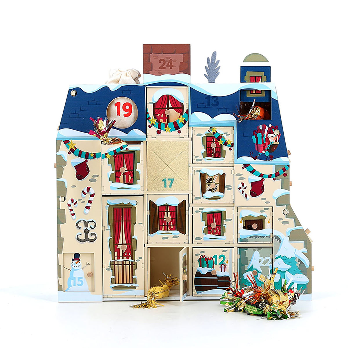 Vilac Adventskalender – Adventshus med 24 Luckor
