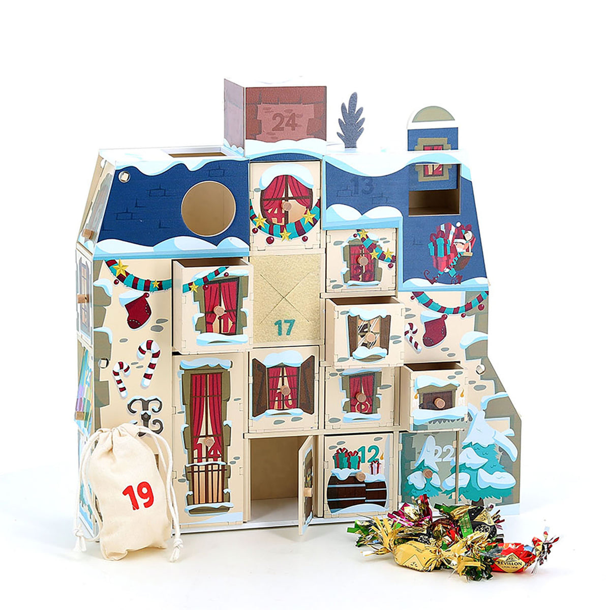 Vilac Adventskalender – Adventshus med 24 Luckor
