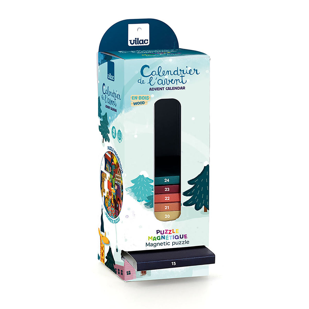 Vilac Adventskalender – Adventstorn med Magnetiskt Pussel