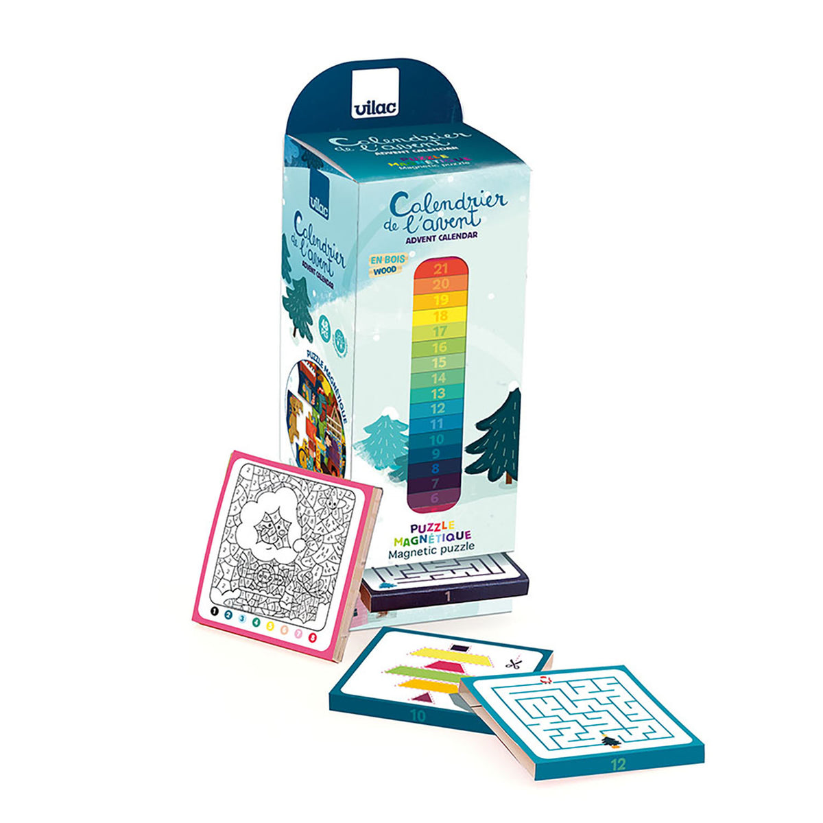 Vilac Adventskalender – Adventstorn med Magnetiskt Pussel