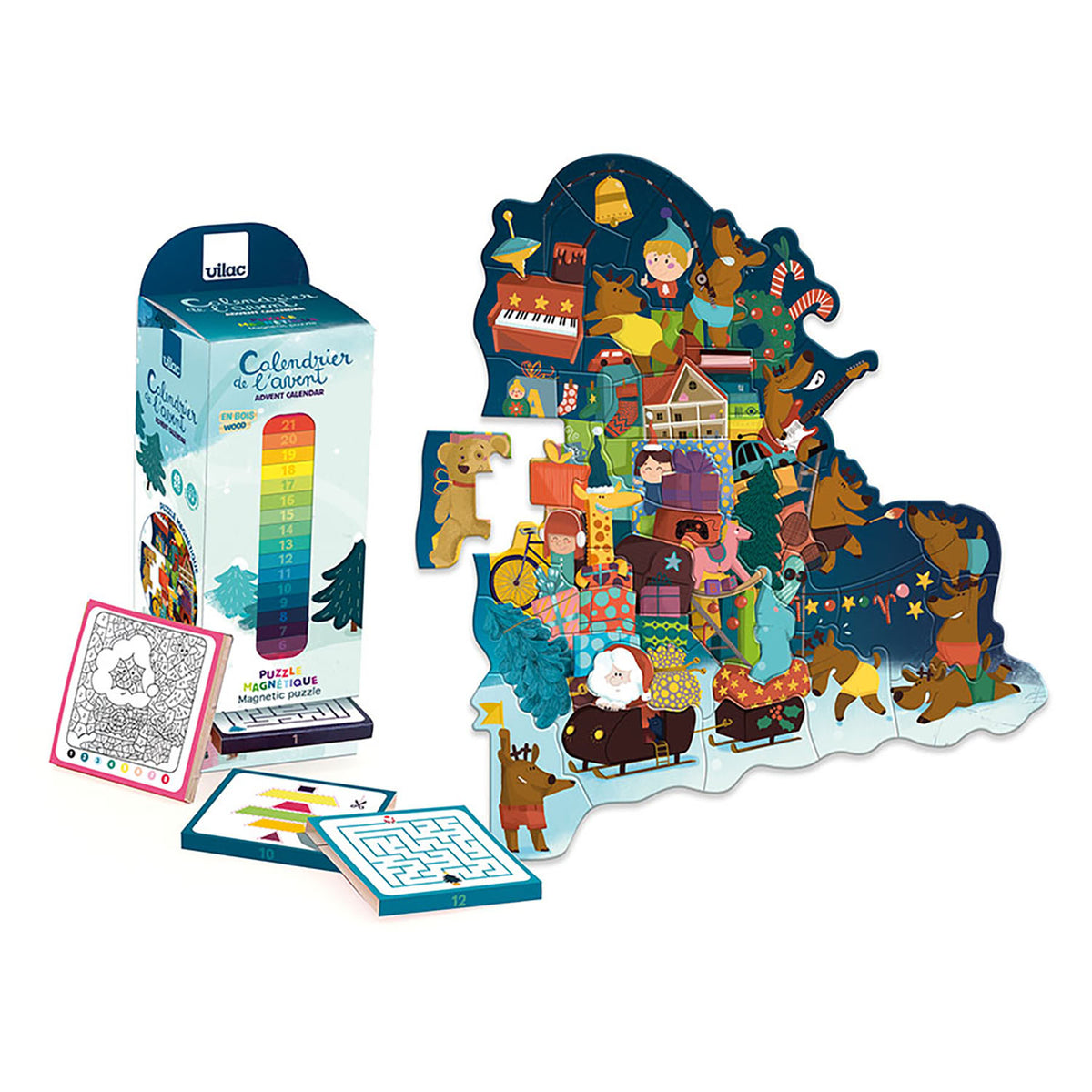 Vilac Adventskalender – Adventstorn med Magnetiskt Pussel