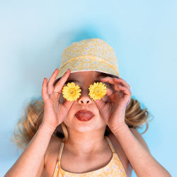 Swim Essentials Solhatt 0-1 år vändbar - Florish Yellow