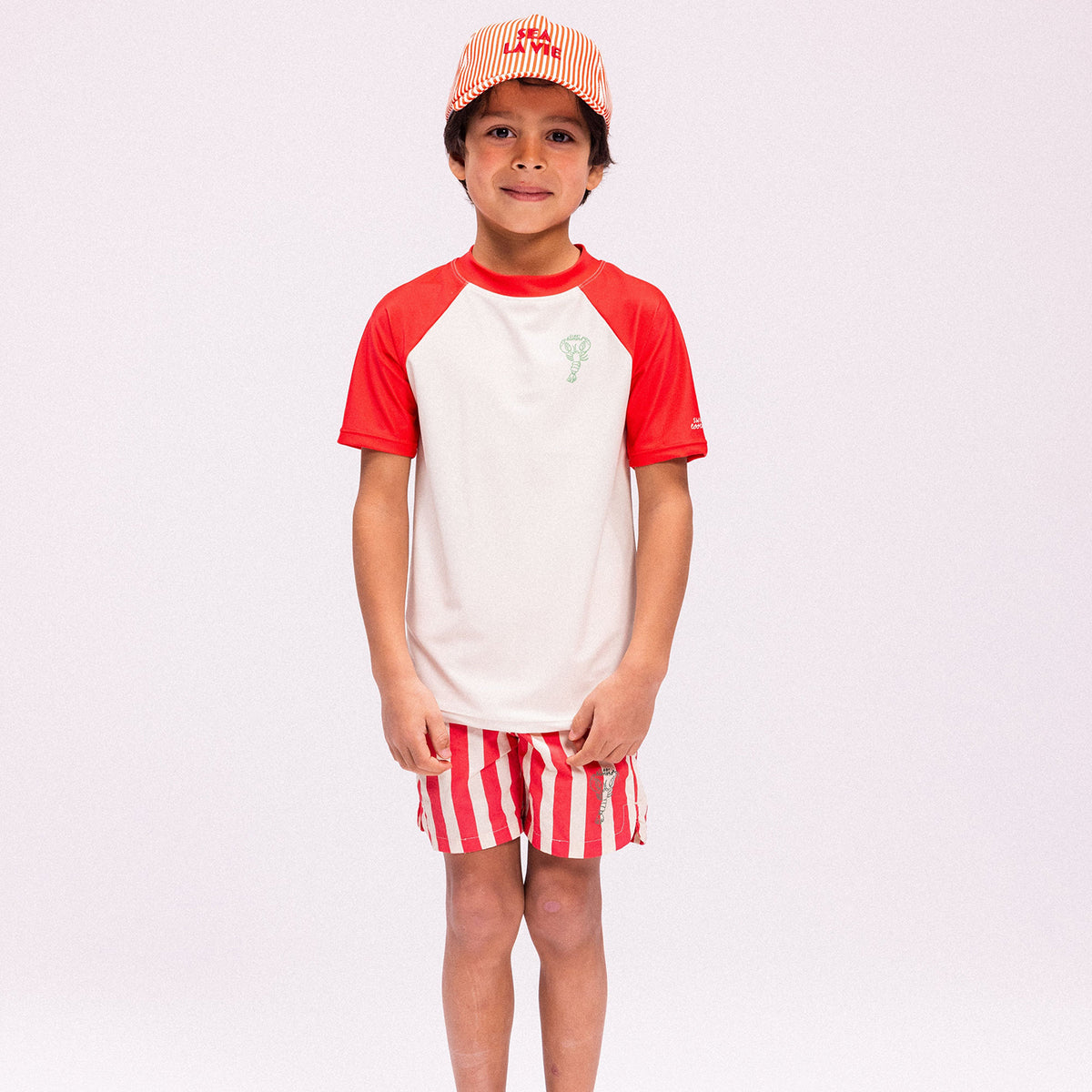 Swim Essentials Badshorts storlek 86-92 - Lobster Stripe