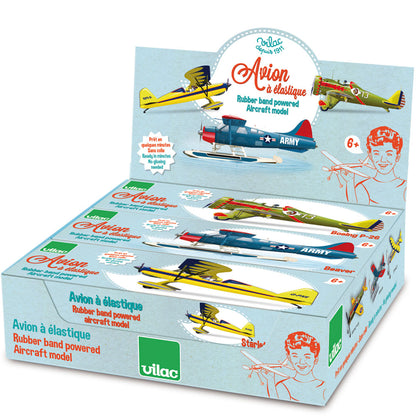Vilac Flygplan med gummibandsmotor – assorterade färger