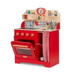 Moulin Roty Stort leksakskök i trä – rött