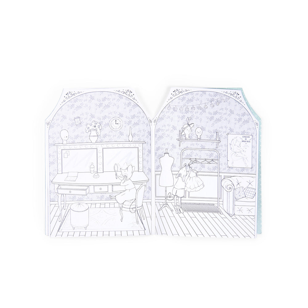 Moulin Roty Colouring Book with 170 Stickers - La Petite Ecole de Danse