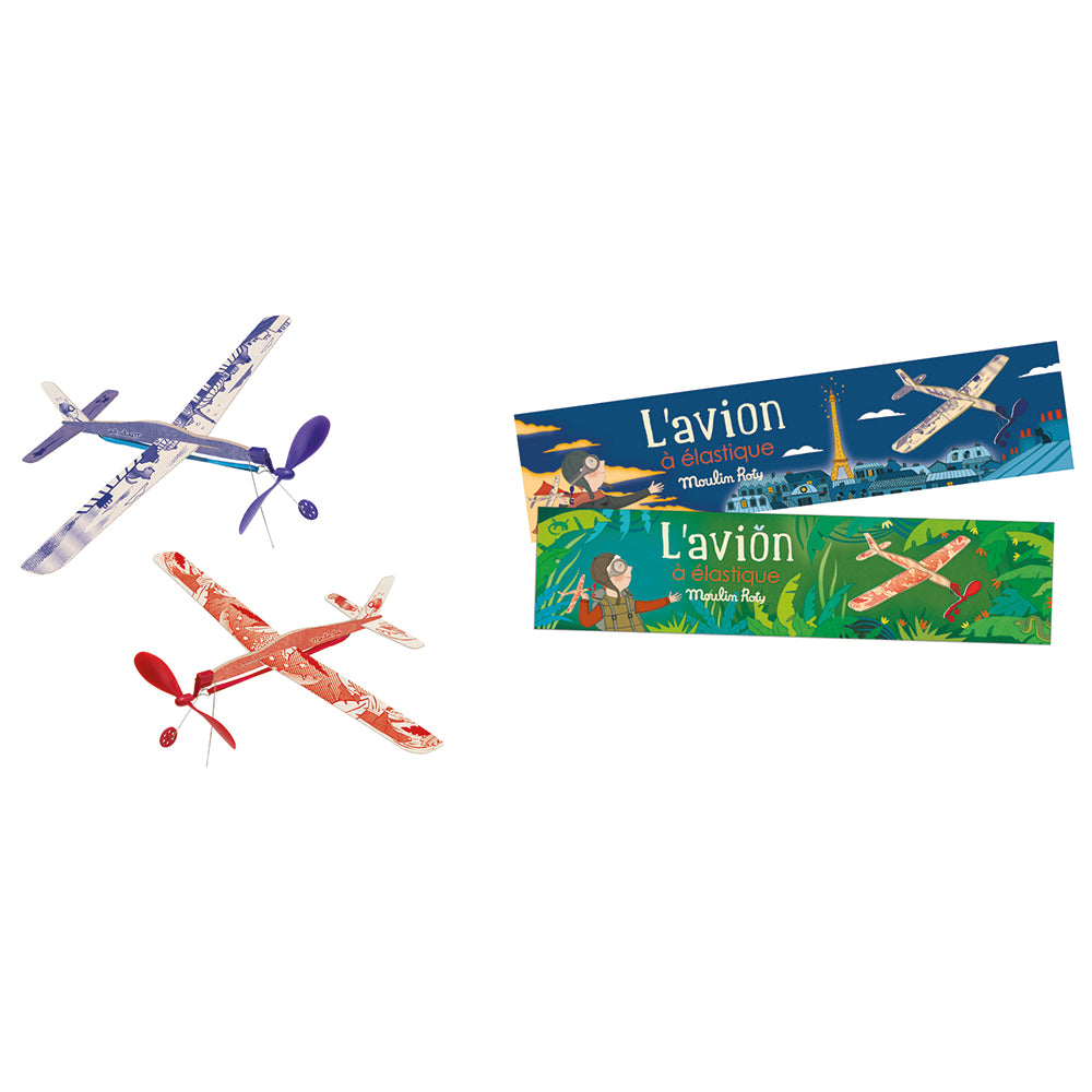 Moulin Roty Flygplan med gummibandsmotor – assorterade motiv