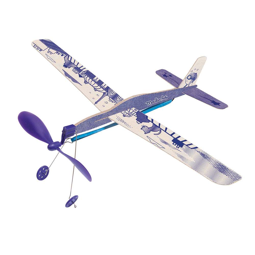 Moulin Roty Flygplan med gummibandsmotor – assorterade motiv