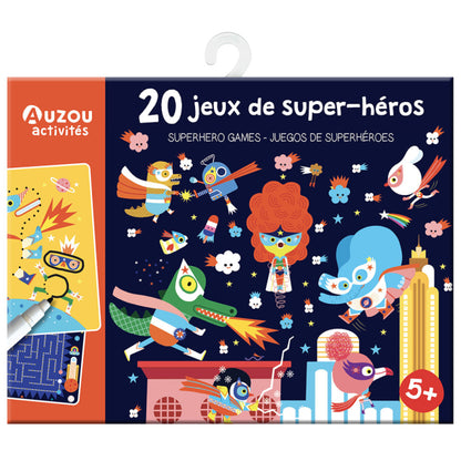 Auzou Aktivitetskort – 20 uppgifter – Superhjältar