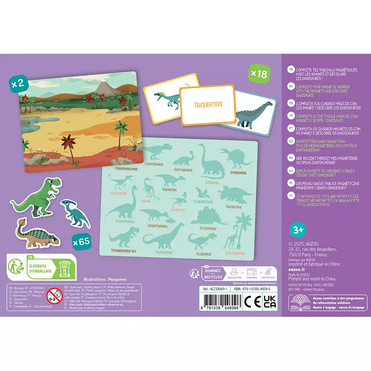 Auzou Magnetisk legesæt - Dinosaur