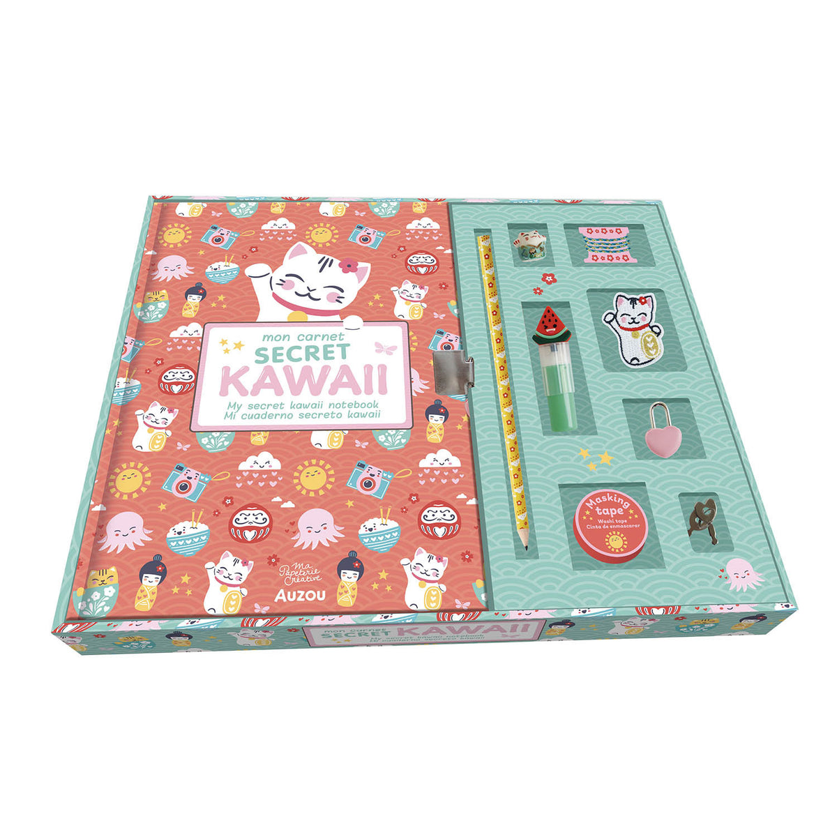 Auzou Mit kontor - Kawaii notesbog med lås