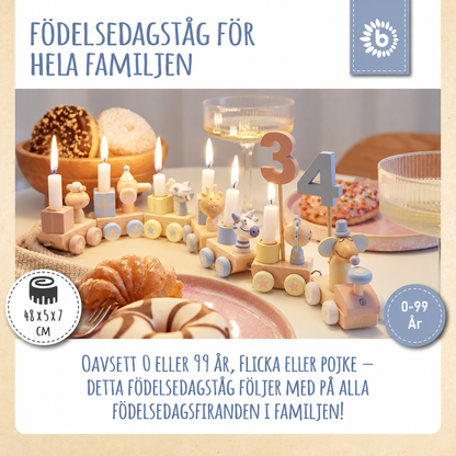 Bieco Födelsedagståg Candy i Trä med 6 Ljus