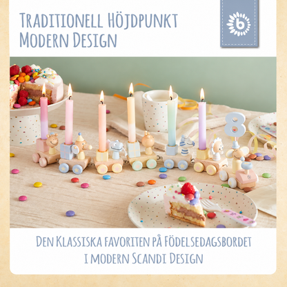 Bieco Födelsedagståg Candy i Trä med 6 Ljus