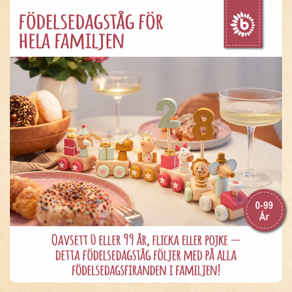 Bieco Födelsedagståg Berry i Trä 0–99 år
