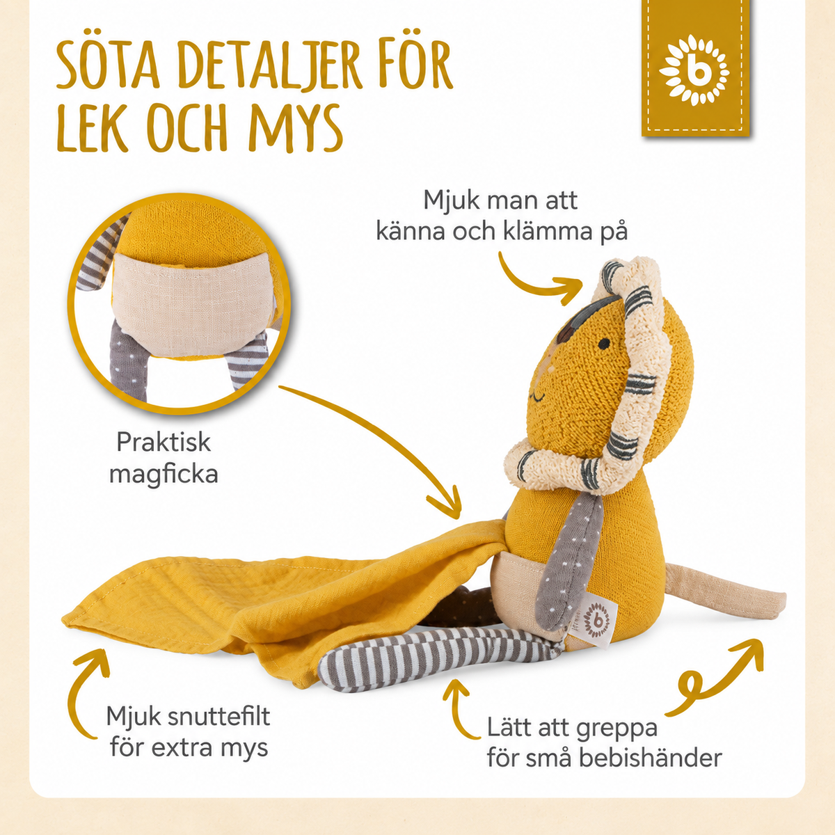 Bieco Gosedjur Lejon med Snuttefilt