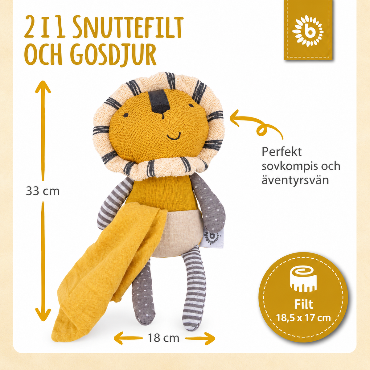 Bieco Gosedjur Lejon med Snuttefilt