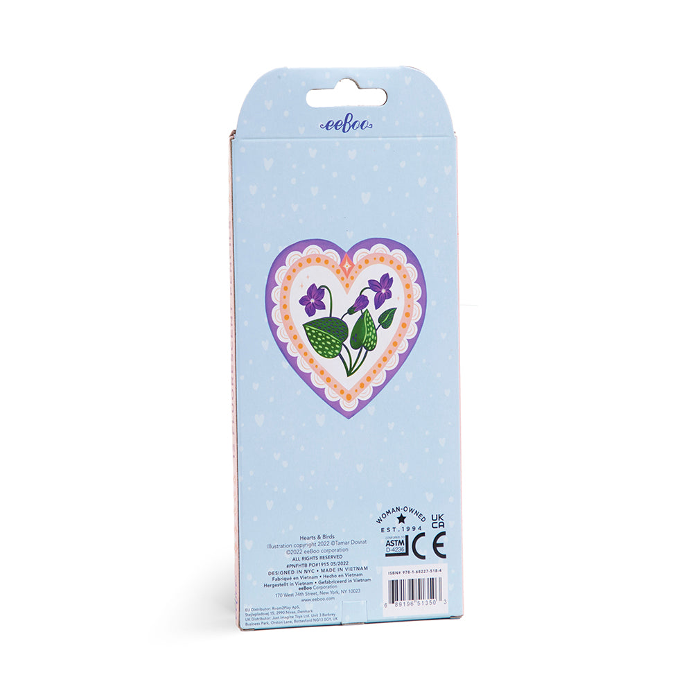 eeBoo 12 Färgpennor – Hearts & Birds – Neon