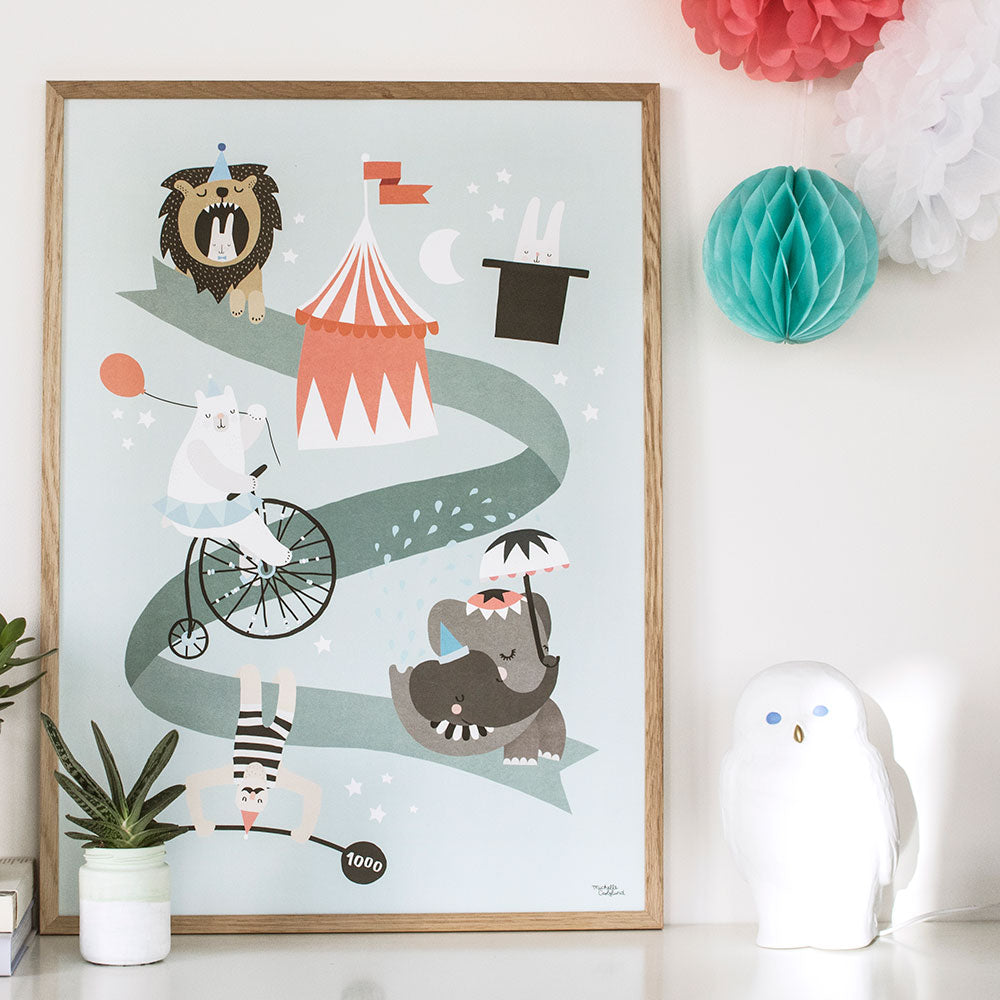 Michelle Carlslund Plakat - 50 x 70 cm - Cirkus venner