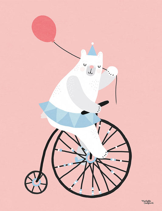 Michelle Carlslund Plakat - 50 x 70 cm - Cyklende Bjørn