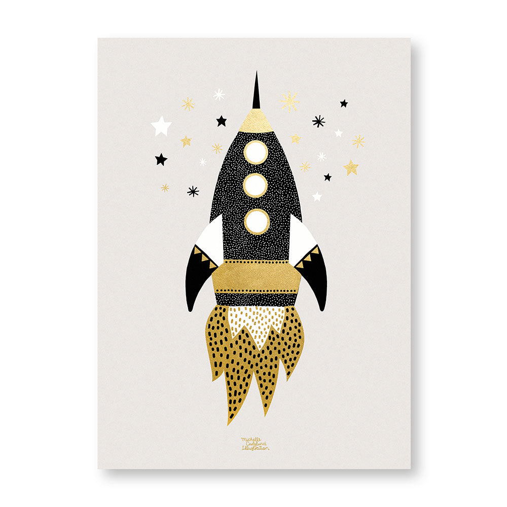 Michelle Carlslund Plakat - 50 x 70 cm - Guld - Rumskib