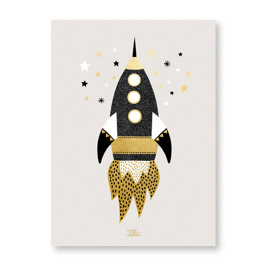 Michelle Carlslund Plakat - 50 x 70 cm - Guld - Rumskib