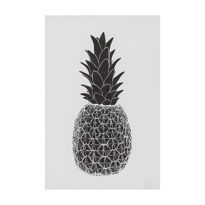 Marke Newton A3 Print - Black Piña Pineapple