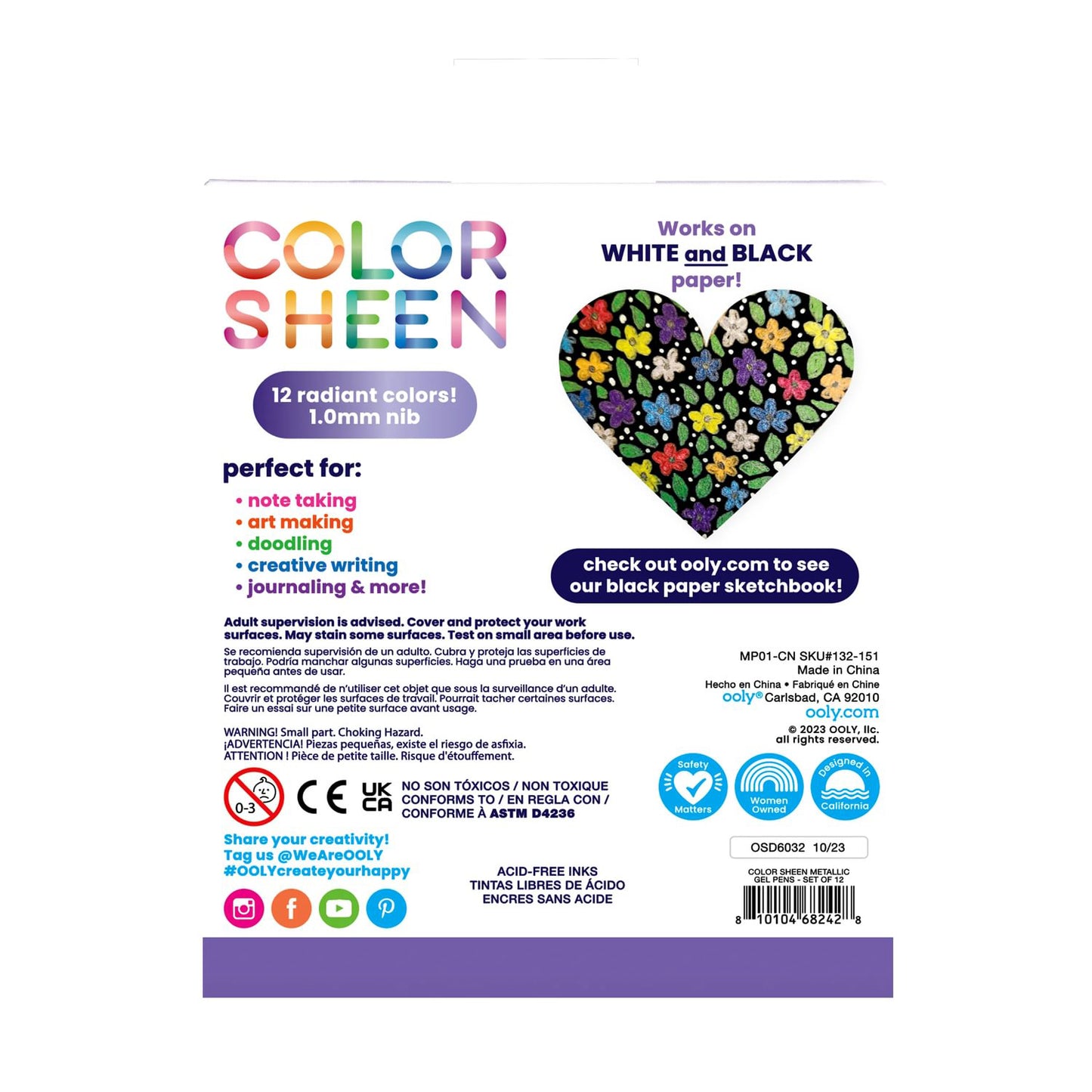 OOLY Gelpennor 12 st – Color Sheen Metallic