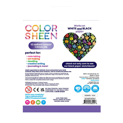 OOLY Gelpennor 12 st – Color Sheen Metallic