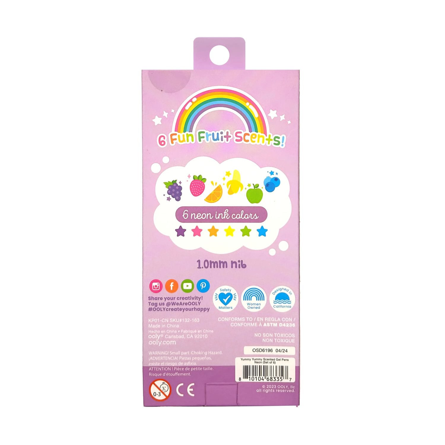 OOLY Doftande gelpennor 6 st – Yummy Yummy Neon