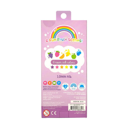 OOLY Doftande gelpennor 6 st – Yummy Yummy Neon