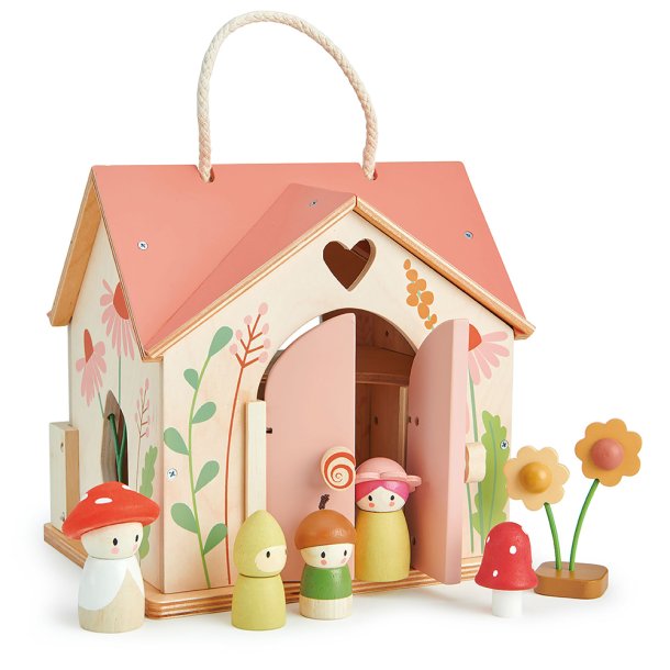 Tender Leaf Dockhus i trä – Rosewood Cottage