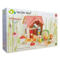 Tender Leaf Dockhus i trä – Rosewood Cottage