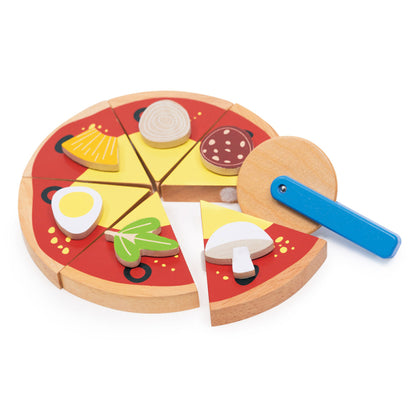 Mentari Pizza i trä med toppings