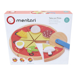 Mentari Pizza i trä med toppings
