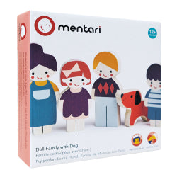 Mentari Dockhusfigurer – Familj med hund